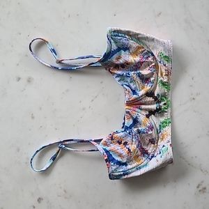 Mara Hoffman Rainbow Roll Bustier Style Bikini Top